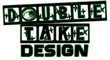 Double Take design mock logo.